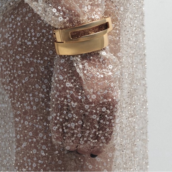 Zara - Gold Tone Pair of Rigid Bracelets - NWT - Picture 1 of 6